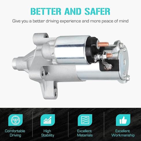 6763 New Starter for Jeep Wrangler 3.8 3.8L 2007-2011（2009-2011 Manual Transmission, for Dodge Nitro 4.0 4.0L 2007-2011, Replaces for 04801269AB 4801269AB 4801269AD 8000160 8000243 in Kuwait