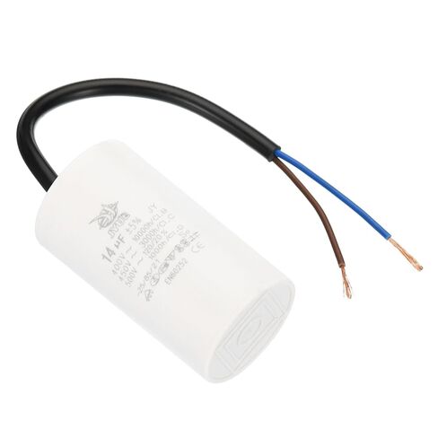 YOKIVE 2 Pcs 8uF CBB60 Capacitor with 2 Wires, AC 450V(White, 64x35mm) in Saudi Arabia