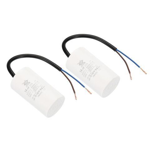 YOKIVE 2 Pcs 8uF CBB60 Capacitor with 2 Wires, AC 450V(White, 64x35mm) in Saudi Arabia