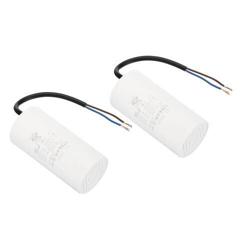YOKIVE 2 Pcs 8uF CBB60 Capacitor with 2 Wires, AC 450V(White, 64x35mm) in Saudi Arabia