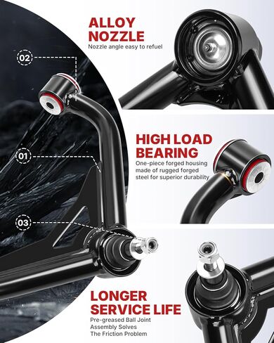 2-4" Front Upper Control Arms For 2000-2010 Silverado Sierra 2500HD 3500HD 2003-2009 H2 with Ball Joint, 2PCS Adaption 2-4" Lift Suspension Kit Adjustable Control Arm in Saudi Arabia