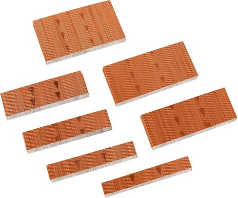 HAMWOO 14000 pcs 23 Gauge Pin Nails, Headless Pinner Nails, 7 Sizes Assorted 3/8 Inch to 1-3/8 Inch for Molding Cabinetry Building,photo frame,handicrafts Assembly (Red) in Kuwait