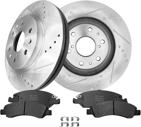 PM Auto Set of 6 Front 329.95mm Drilled Slotted Brake Disc Rotors-Ceramic Brake Pad Kit Replacement For 2008 2015-2020 Chevrolet Tahoe in Saudi Arabia
