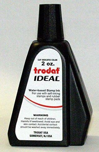 Trodat Ideal Self-inking Stamp Refill Ink, 2 Oz. Bottle (Black) Model: Office Supply Product Store in Saudi Arabia