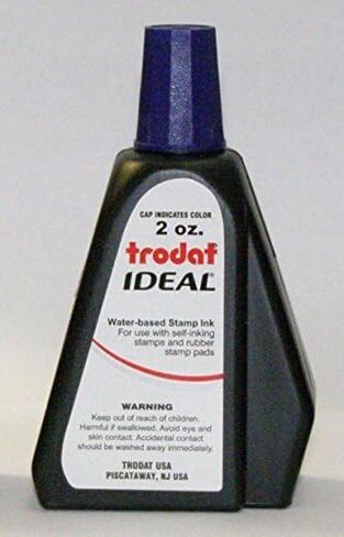 Trodat Ideal Self-inking Stamp Refill Ink, 2 Oz. Bottle (Black) Model: Office Supply Product Store in Saudi Arabia
