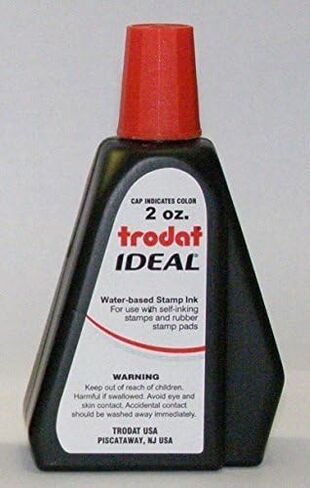 Trodat Ideal Self-inking Stamp Refill Ink, 2 Oz. Bottle (Black) Model: Office Supply Product Store in Saudi Arabia