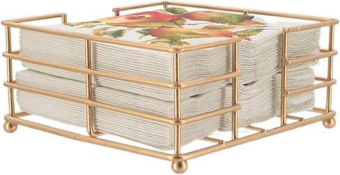 Boston International Garden Gate Design Napkin Holder, Guest Towel Caddy, Antique Brass in Kuwait