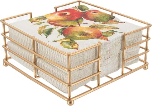 Boston International Garden Gate Design Napkin Holder, Guest Towel Caddy, Antique Brass in Kuwait