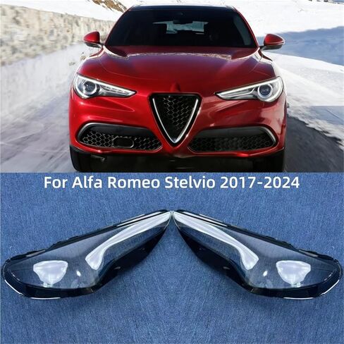 Compatible For Alfa Romeo Stelvio 2017 2018 2019 2020 2021 2022 2023 2024 Car Accessory Products Headlight Lights Glass Transparent Shell(2pcs Left and Right) in Saudi Arabia