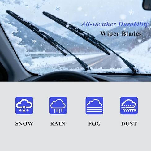 AUCERAMIC Windshield Wiper Blades Fit for Toyota Sienna 2021 2022 2023 2024, All Weather Front Rear Wipers Blades Set - 26"/20"/12" (Pack of 3) in Saudi Arabia