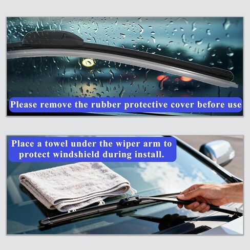AUCERAMIC Windshield Wiper Blades Fit for Toyota Sienna 2021 2022 2023 2024, All Weather Front Rear Wipers Blades Set - 26"/20"/12" (Pack of 3) in Saudi Arabia