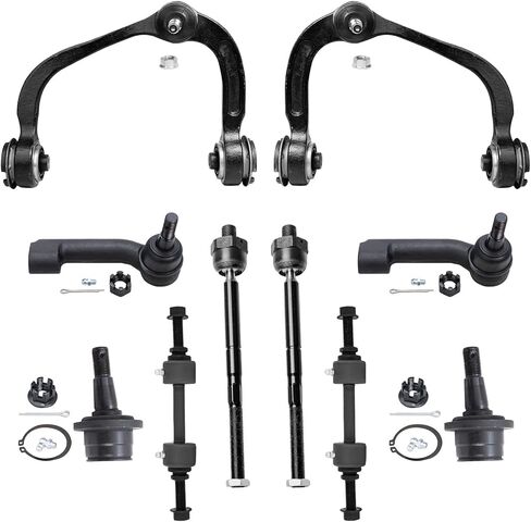 محور ديترويت - مجموعة أذرع التحكم الأمامية 10 قطع لـ 2009-2014 Ford F-150، 2007-2014 Expedition Lincoln Navigator، 2 ذراع تحكم علوي مع مفاصل كروية 2 مفاصل كروية سفلية 4 قضبان ربط 2 استبدال قضبان التأرجح in Saudi Arabia