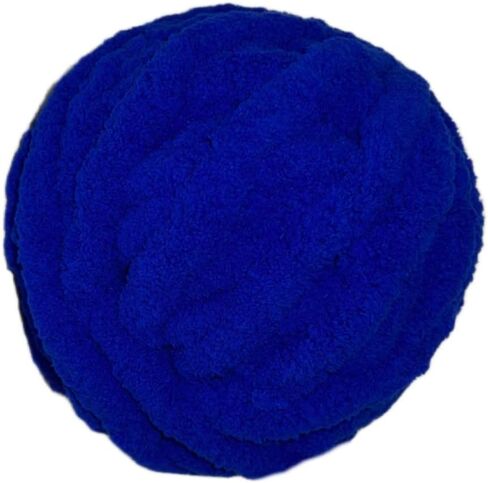 Chunky Chenille Royal Blue Yarn for Crocheting and Handknitting Big Bulky Fluffy Soft Chunky Beginners Blanket Jumbo Wide Thick Yarn DIY Crafts Décor Costumes Each Skein 28 Yards in Saudi Arabia