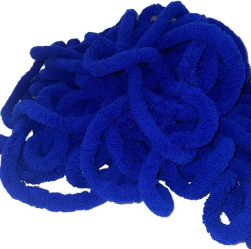 Chunky Chenille Royal Blue Yarn for Crocheting and Handknitting Big Bulky Fluffy Soft Chunky Beginners Blanket Jumbo Wide Thick Yarn DIY Crafts Décor Costumes Each Skein 28 Yards in Saudi Arabia