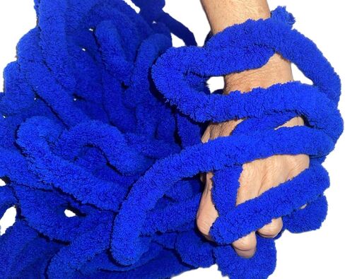Chunky Chenille Royal Blue Yarn for Crocheting and Handknitting Big Bulky Fluffy Soft Chunky Beginners Blanket Jumbo Wide Thick Yarn DIY Crafts Décor Costumes Each Skein 28 Yards in Saudi Arabia