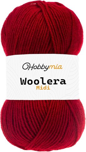 Woolera Midi Wool Yarn - 100g / 186yds - (4) Worsted Weight - 75% Acrylic, 25% Wool (Navy Blue, 1 Skein) in Kuwait