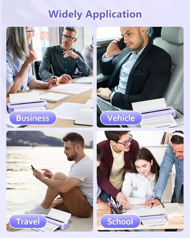 Itari M832 Portable Printer for Travel with Case and 4 Rolls Paper, Inkless Thermal Printer, Support 8.5" x 11" A4 & US Letter, Wireless Compatible with iPhone, Android, Laptop, Purple in Saudi Arabia