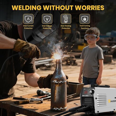 SSIMDER Stick Welder with Pulse ARC 140A ARC/PULSE Stick/LIFT TIG 3 in 1 Welding Machine 110V/220V Pulse Frequency Adjustable Hot Start ARC Force VRD MMA Portable Welder Machine with LCD IGBT Inverter in Kuwait