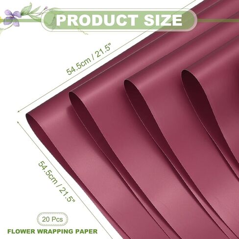 uxcell 20 Sheets Flower Wrapping Paper, 21.5" x 21.5" Waterproof Floral Bouquet Wrapping Papers Florist Supplies for Wedding Party Gift Packaging DIY Crafts, Light Brown in Saudi Arabia