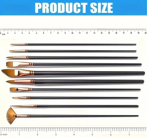 Premium Artists Paintbrush Sets – 12PCS Fine Point Bristle Nylon Brushes for Oil, Acrylic, Watercolor & Gouache in Saudi Arabia