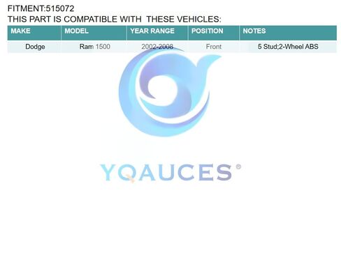 515072 Front Wheel Hub and Bearing Assembly Fit for 2002-2008 Dodge Ram 1500 Non-ABS 5 Lug in Saudi Arabia
