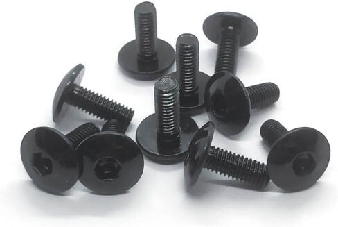 10 Pack Black Large Flat Head Hexagon Socket Screws Bolts M6 Anti-corrosion Black Zinc Coating For Motorcycle Moped Scooter Tail Plates Compatibility in Saudi Arabia
