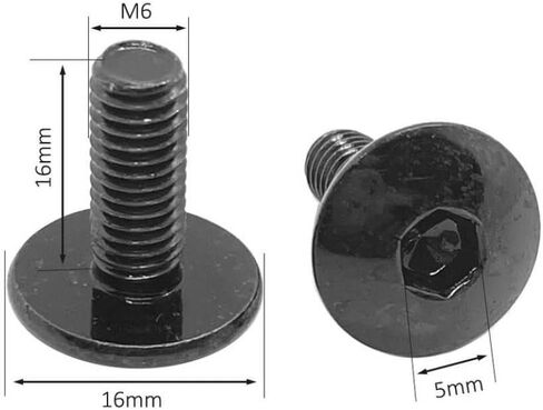 10 Pack Black Large Flat Head Hexagon Socket Screws Bolts M6 Anti-corrosion Black Zinc Coating For Motorcycle Moped Scooter Tail Plates Compatibility in Saudi Arabia