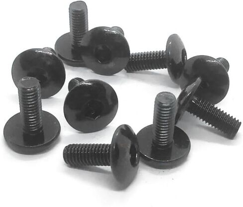 10 Pack Black Large Flat Head Hexagon Socket Screws Bolts M6 Anti-corrosion Black Zinc Coating For Motorcycle Moped Scooter Tail Plates Compatibility in Saudi Arabia