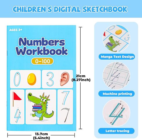 Preschool Math Workbook, Beginner Preschool Learning Book with Number Tracing and Ddition and Subtraction Math Workbook for Kindergarten Prep in Saudi Arabia