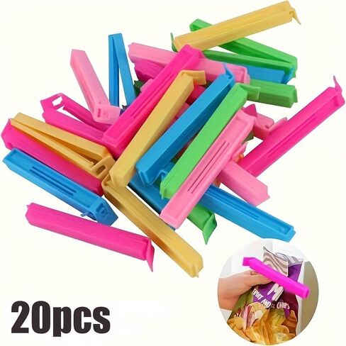 1Set/20Pcs Plastic Food Bag Clips, Reusable Seal Clips for Kitchen Storage, 20PCS in Saudi Arabia