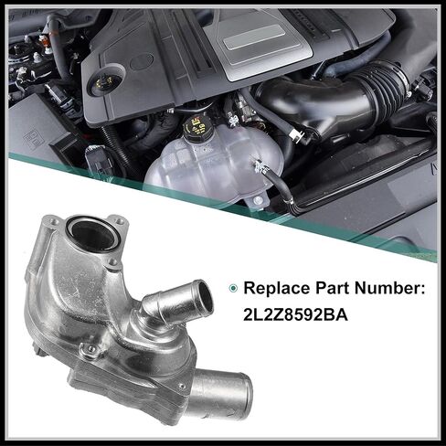Thermostat Assembly with Housing Sensor Replacement for Ford Explorer 4.0L 1997-2001 for Mercury 4.0L V6 1998-2001, 2L2Z8592BA Aluminum Alloy Silver Tone 1Pc in Saudi Arabia