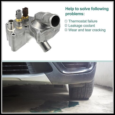 Thermostat Assembly with Housing Sensor Replacement for Ford Explorer 4.0L 1997-2001 for Mercury 4.0L V6 1998-2001, 2L2Z8592BA Aluminum Alloy Silver Tone 1Pc in Saudi Arabia