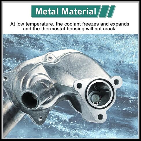 Thermostat Assembly with Housing Sensor Replacement for Ford Explorer 4.0L 1997-2001 for Mercury 4.0L V6 1998-2001, 2L2Z8592BA Aluminum Alloy Silver Tone 1Pc in Saudi Arabia
