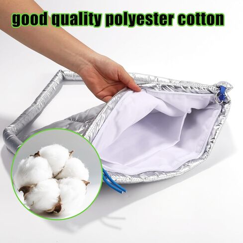 حقيبة كمبيوتر محمول مع حزام كتف، حافظة كمبيوتر محمول عازلة للحرارة مقاس 16×11 بوصة، غطاء حراري واقٍ مقاوم للصدمات لجهاز كمبيوتر مقاس 15-16 بوصة لمنع ارتفاع درجة الحرارة وملحقات التبريد الزائد (فضي) in Kuwait