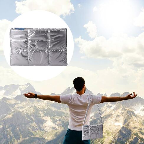 حقيبة كمبيوتر محمول مع حزام كتف، حافظة كمبيوتر محمول عازلة للحرارة مقاس 16×11 بوصة، غطاء حراري واقٍ مقاوم للصدمات لجهاز كمبيوتر مقاس 15-16 بوصة لمنع ارتفاع درجة الحرارة وملحقات التبريد الزائد (فضي) in Kuwait