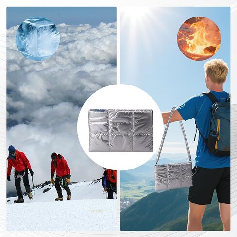 حقيبة كمبيوتر محمول مع حزام كتف، حافظة كمبيوتر محمول عازلة للحرارة مقاس 16×11 بوصة، غطاء حراري واقٍ مقاوم للصدمات لجهاز كمبيوتر مقاس 15-16 بوصة لمنع ارتفاع درجة الحرارة وملحقات التبريد الزائد (فضي) in Kuwait