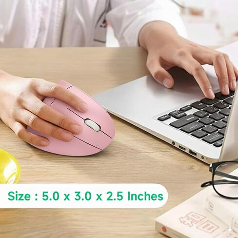 ماوس لاسلكي بصري مريح، ماوس لاسلكي بصري عمودي قابل لإعادة الشحن 2.4G مع مستقبل USB، 800/1200 /1600 نقطة في البوصة، 5 أزرار للكمبيوتر المحمول، الكمبيوتر الشخصي، ماك، الكمبيوتر in Kuwait