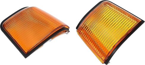 عدسة أضواء علامة العنبر HECASA متوافقة مع 1987-1988 Oldsmobile Cutlass Supreme/Calais 442/GT-350 لاستبدال 5974361 5974362 مصباح إشارة الانعطاف الأمامي LH & RH كروم الإسكان وعدسة العنبر in Kuwait