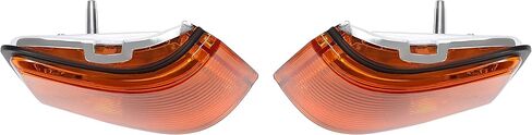 عدسة أضواء علامة العنبر HECASA متوافقة مع 1987-1988 Oldsmobile Cutlass Supreme/Calais 442/GT-350 لاستبدال 5974361 5974362 مصباح إشارة الانعطاف الأمامي LH & RH كروم الإسكان وعدسة العنبر in Kuwait