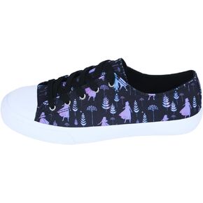 Disney Frozen Woman's Canvas Sneaker, Black/Purple