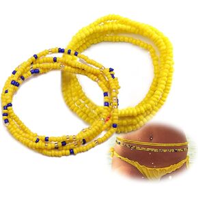 Waist Beaded Chain for Women Bikini Jewelry, Boho Style Colorful Beads Stackable Belly Chain for Summer Beach Trip Body Jewelry