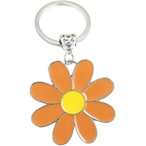 Fuqimanman2020 Cute Daisy Keychain Bag Charm Enameled Flower Charms Keyring Floral Charms for Keys Purses Flower Lovers