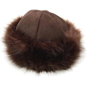 ihreesy Ladies Faux Fur Hat,Soft Warm Beanie Hat Faux Fox Fur Winter Hat