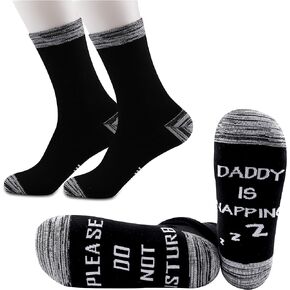 JXGZSO Mom/Dad Socks Please Do Not Disturb Mommy/Daddy Is Napping Socks Funny Socks Gift For Mom/Dad Nap Time Socks