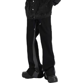 GORGLITTER Men's Color Block Stacked Sweatpants Drawstring Waist Jogger Pants with Pockets