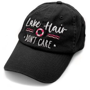Lake Hair Don't Care Embroidered Adjustable Womens Baseball Boater Hat