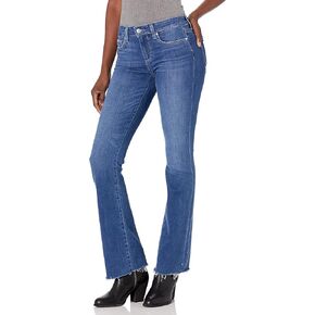 PAIGE Women's Manhattan Transcend Vintage Mid Rise Slim Boot 32" W/Raw Hem