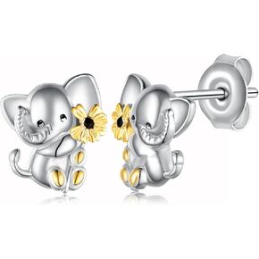 Axolotl/Cow/Cat/Koala/Lion/Hedgehog/Elephant/Mermaid/Panda/Fox/Butterfly Stud Earrings for Women - 925 Sterling Silver Cute Animal Stud Earrings for Animal Lovers Jewelry Gifts for Women Mom Daughter Wife
