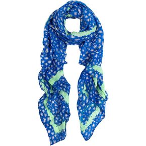 Elegant Spot Leopard Animal Print Scarf with Brushed Border - Diff Colors Avail