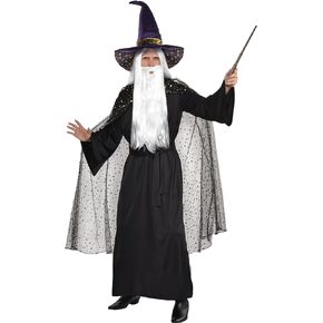 Black Celestial Hooded Cape - Adult Standard Size, 1 Count - Material, Elegant, Starry Design & Majestic - Perfect For Costumes & Cosplay